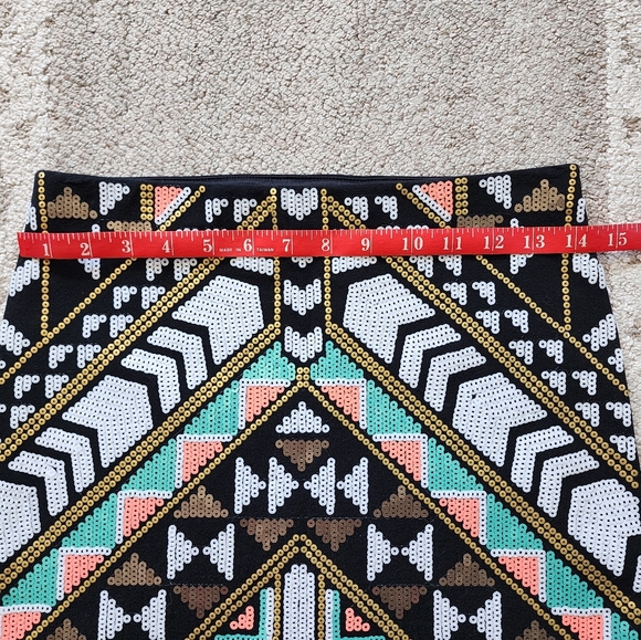 Express Sequin Tribal Mini Skirt - Picture 3 of 7